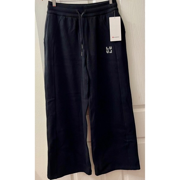 Lululemon Pants - Lululemon Scuba Mid-Rise Wide-Leg Pant‎ Jewelled Women M Black LW5IHAS BLK